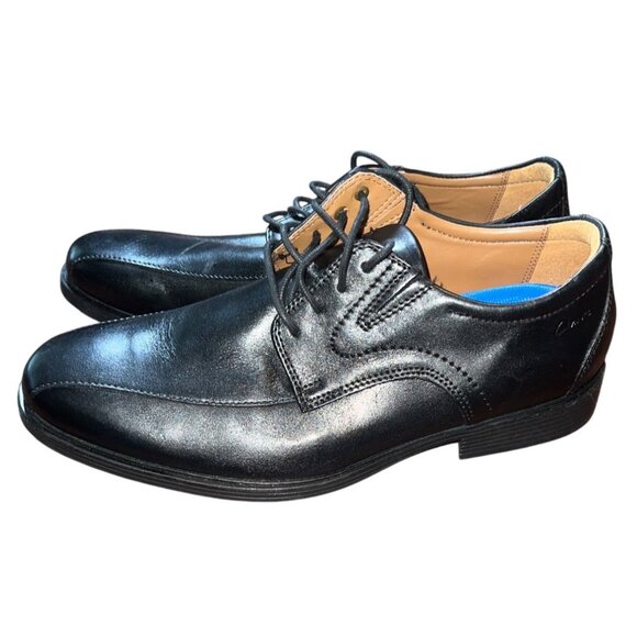 Clarks Black Leather Whiddon Pace Oxford Dres Shoe Size 8 Extra Comfort Sole - Picture 6 of 7